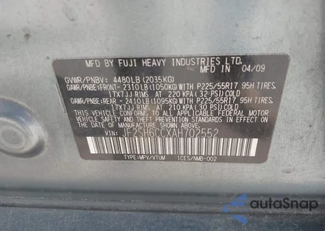 2010 Subaru Forester 2.5X Premium из США, поврежденный, VIN JF2SH6CCXAH702552